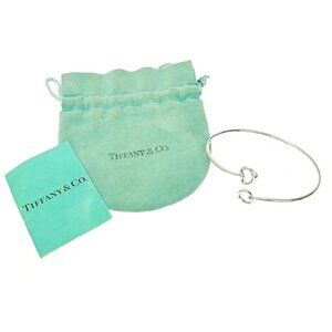 Tiffany & Co. Double Open Heart Bangle Bracelet 6.7" SV925 Auth w/Bag #21518